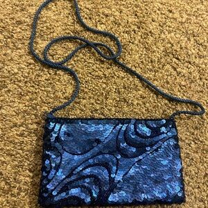 Blue Sequin evening Bag